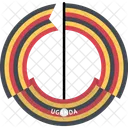 Uganda Pais Bandeira Ícone
