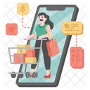 UI Digital Marketing and Shopping People  Icon