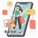 UI Marketing Digital e Pessoas de Compras  Ícone