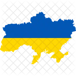 Ukraine  flag map  Icon