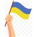 Ukraine Hand Holding Nation Symbol Icon