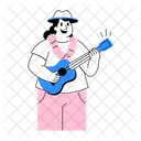 Ukulele Player Instrumentalist Musician Icon