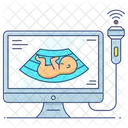 Monitor Ultrasound Sonography Icon