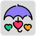 Valentine Day Umbrella Heart Icon