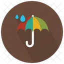 Raindrops Tripping On Umbrella Icon