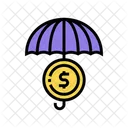 Coin Umbrella Safe Icon
