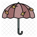 Umbrella Wind Leaves Icon