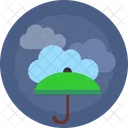 Cloud Green Umbrella Icon