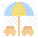 Flat Beach Umbrella Icon