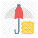 Umbrella Coins Protection Icon