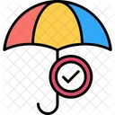 Umbrella Rain Tick Icon