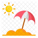 Umbrella And Sun Icon