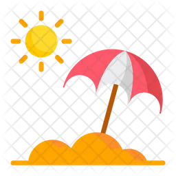 Umbrella And Sun  Icon