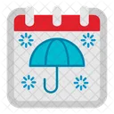 Umbrella Calendar  Icon