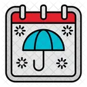 Umbrella Protect Calendar Icon