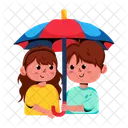 Umbrella Romance Rain Romance Couple Umbrella Icon