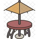우산 테이블 우산 야외 테이블 아이콘