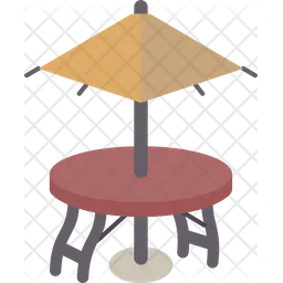 Umbrella Table  Icon