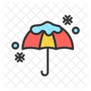 Umbrella With Snow  Icon