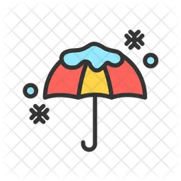 Umbrella With Snow  Icon