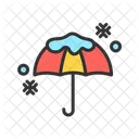 Umbrella With Snow  Icon