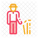 Player Cricket Silhouette Icon