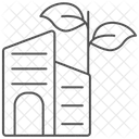 Umweltfreundliche Gebaude Thinline Symbol Symbol