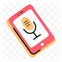 Un ícono de doodle de podcast móvil  Icono