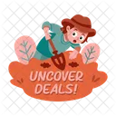 Uncover Deals Discover Digging Icon