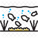 Under Below Underneath Beneath Bottom Underwater Fishes Aquarium Aquatic Marine Aqua Icon