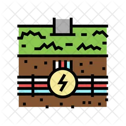 Underground Electric Cable Line  Icon