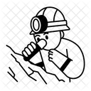 Underground Worker Miner Engineer Icon