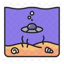 수중 Ufo 수중 외계인 수중 외계인 아이콘