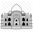 Half Tone Taj Mahal Illustration Unesco World Heritage Site Agra Icon