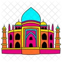 Vibrant Taj Mahal Illustration Unesco World Heritage Site Agra Icon