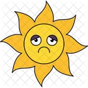 Ungluckliche Sonne Traurige Sonne Emoticon Icon