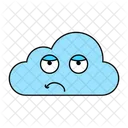 Ungluckliche Wolke Traurige Wolke Wolken Emoji Symbol