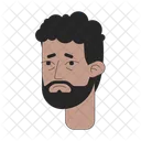 Unhappy african american man suffer  Icon