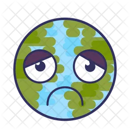 Unhappy Earth Emoji Icon