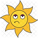 Unhappy Face Sun Expression Emoticon Icon