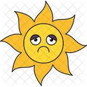 Unhappy Sun Sad Sun Emoticon Icon