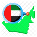 Uni Emirato Arabe Asia Mapa Icono