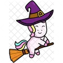 Unicornio Equitacion Escoba Icono