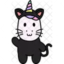Unicornio Gato Traje Icono