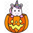Unicornio Calabaza Sentarse Icono