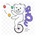 Unicycle Bear Juggling Bear Circus Bear Icon