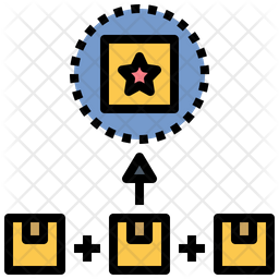 Unique Product Icon - Download in Colored Outline Style