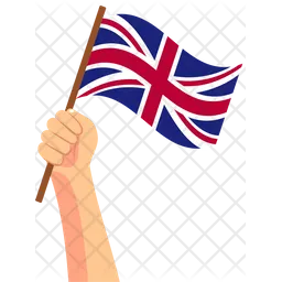 United kingdom hand holding Flag Icon