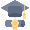 Universidade Diploma Chapeu Icon