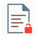 Unlock Lock Text Icon